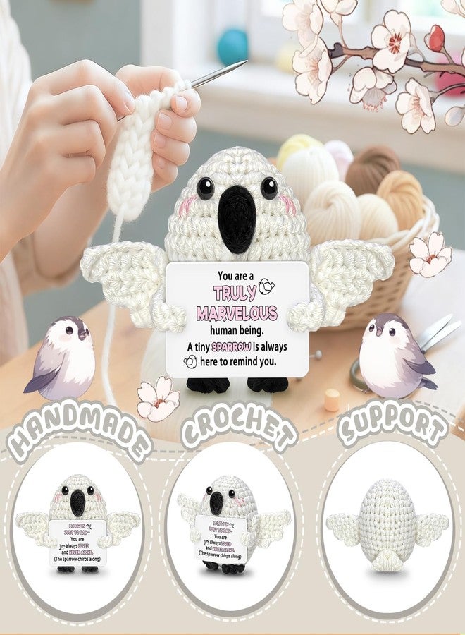 AICHPVOY Positive Crochet Animals Handmade Crochet Sparrow Inspirational Gifts for Dad from Daughter Son Unique Fathers Day Mom Mothers Day Presents from Kids - Image 3